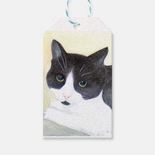 Étiquettes-cadeau Chat noir et blanc