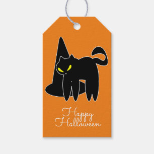 Étiquettes-cadeau Chat noir Halloween Casquette Tri ou traiter bonbo