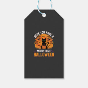 Étiquettes-cadeau Chat Noir Halloween Incroyable