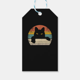 Étiquettes-cadeau Chat noir style Vintage rétro - Chats Lover cadeau