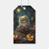 Étiquettes-cadeau Chat perse d'Halloween avec effroi Citrouille (Dos)