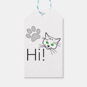 Étiquettes-cadeau Chat - Salut !