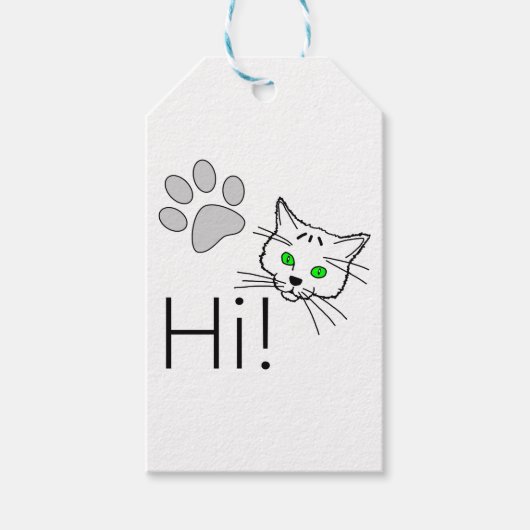 Étiquettes-cadeau Chat - Salut ! (Devant)