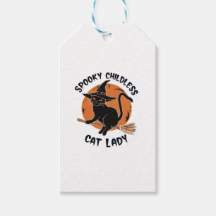 Étiquettes-cadeau Chat sans enfant Lady Halloween élection sorcière