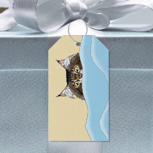 Étiquettes-cadeau Chat Tabby Jaune Drôle et Ludique Humour du Matin