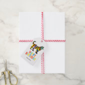 Étiquettes-cadeau Chat Tigre Coloré, Anniversaire (Avec de la ficelle)