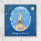 Étiquettes Cadeau Château de conte de fées en or bleu pour enterreme (Dos)