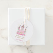 Étiquettes Cadeau Château de Princesse Pink Or moderne Anniversaire (En situation)