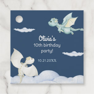 Étiquettes Cadeau Château magique Cute Dragons Anniversaire de enfan