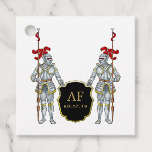 Étiquettes Cadeau Château médiéval de Chevalier Monogram