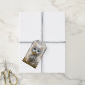 Étiquettes-cadeau Chaton blanc précieux (Avec de la ficelle)