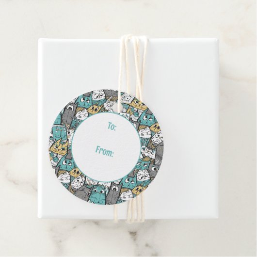 Étiquettes Cadeau Chats amusants (En situation)