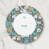 Étiquettes Cadeau Chats amusants (Devant)