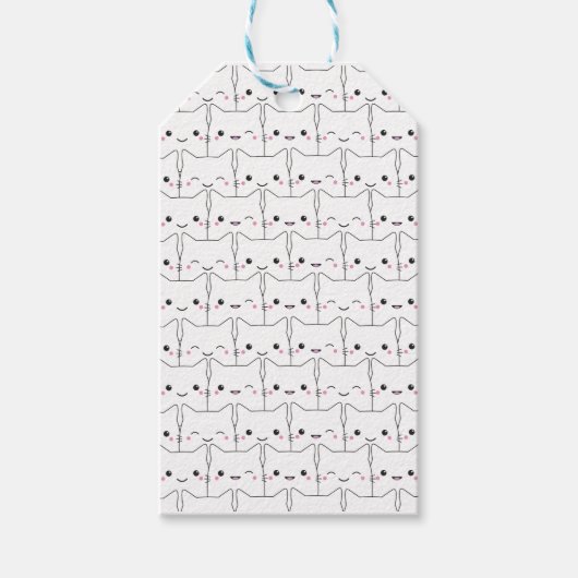 Étiquettes-cadeau Chats blancs mignons (Devant)
