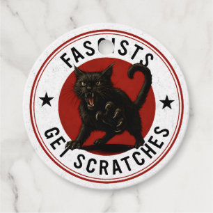 Étiquettes Cadeau Chats contre les fascistes