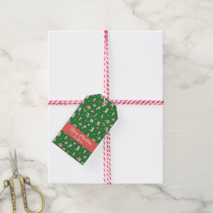 Étiquettes-cadeau Chats de Noël à l'aquarelle Fantaisistes