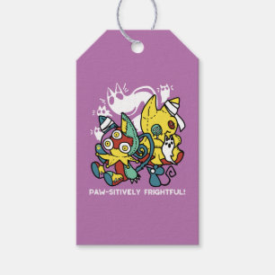 Étiquettes-cadeau Chats déplaisants Halloween Art : Paw-sitly Fright