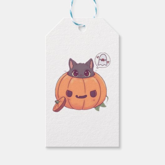 Étiquettes-cadeau chats d'halloween (Devant)