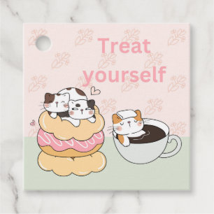 Étiquettes Cadeau Chats en bois