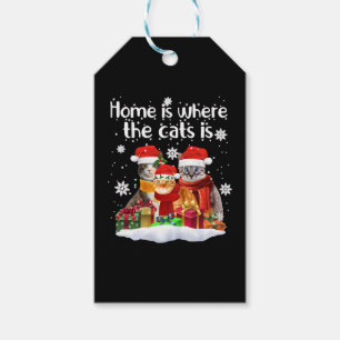 Étiquettes-cadeau Chats En Hiver De Neige Santa Hat Kitten Noël