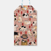 Étiquettes-cadeau chats japonais Ukiyo-e Funny kitty (Dos)
