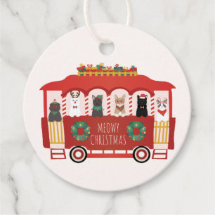 Étiquettes Cadeau Chats Noël Trolly Meowy Noël