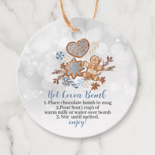 Étiquettes Cadeau Chaud cacao Bombe bonbons et bébé il fait froid de (Devant)