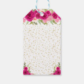 Étiquettes-cadeau Chaud rose floral foncé fille de la peau foncée Jo (Dos)