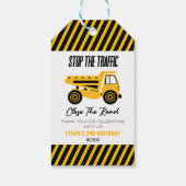 Étiquettes-cadeau Chauffage de construction Camion Bulldozer fête d' (Dos)