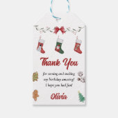 Étiquettes-cadeau Chaussettes de Noël fête d'anniversaire (Devant)