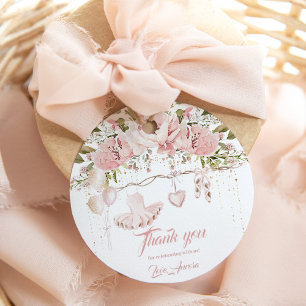 Étiquettes Cadeau Chaussure Ballerina danse florale et anniversaire