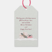 Étiquettes-cadeau Chaussure de Noël pleine de cadeaux, vert clair (Dos)