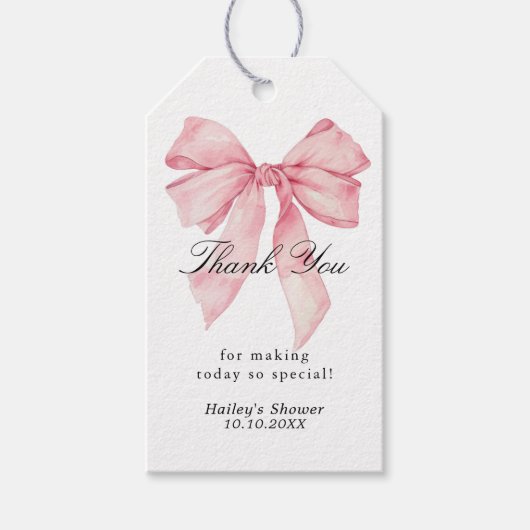 Étiquettes-cadeau Chaussures Bow Roses En Liant Le Merci Knot Favori (Devant)