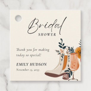 Étiquettes Cadeau Chaussures et pétillant Shower Mariée Occidental