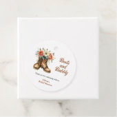 Étiquettes Cadeau Chaussures Rustiques et Mariage Champêtre à Bubbly (En situation)