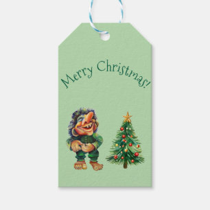 Étiquettes-cadeau Cheeky Christmas Troll et Tree Delight