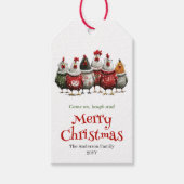 Étiquettes-cadeau Cheerful Quirky Chickens Christmas Gift Tag (Devant)