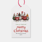 Étiquettes-cadeau Cheerful Quirky Chickens Christmas Gift Tag (Dos)