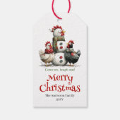 Étiquettes-cadeau Cheerful Quirky Chickens Christmas Tag Editable (Dos)