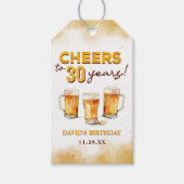 Étiquettes-cadeau Cheers & Beers Mens Funny 30e anniversaire (Devant)