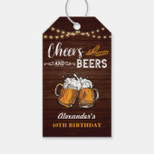 Étiquettes-cadeau Cheers et bières 40e anniversaire Rustique (Devant)