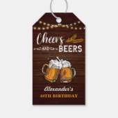 Étiquettes-cadeau Cheers et bières 40e anniversaire Rustique (Dos)