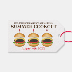 Étiquettes-cadeau Cheeseburger Hamburger Burger Pique-nique Barbecue