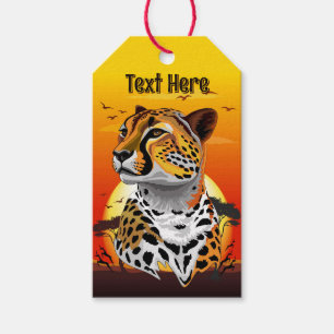 Étiquettes-cadeau Cheetah African Feline Wild Animal