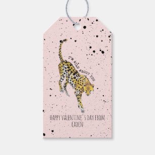 Étiquettes-cadeau Cheetah Wild À propos de vous Classe Valentine