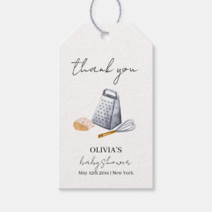 Étiquettes-cadeau Chef minimaliste moderne Baby shower cuisine