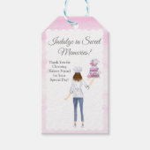 Étiquettes-cadeau Chef Pâtissier Aquarelle Avec Merci Gâteau De Mari (Devant)