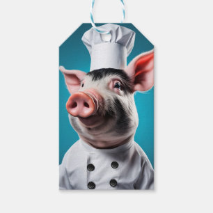 Étiquettes-cadeau Chef Pig