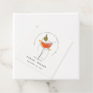 Étiquettes Cadeau Chefs à l'amour moderne Cocktail Mariage de vin