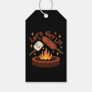 Étiquettes-cadeau Cheminée « Let’s Get Lit » - Joli marshmallow et h